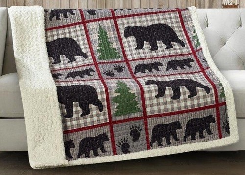 Bear plaid pine - plaid, paw